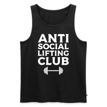 Antisocial Lifting Club Gewichtheber - Männer Premium Bio Tank Top - Schwarz - Vorne - AI Model Male 178 light (178cm)