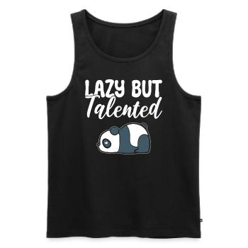 Lazy But Talented Zoowärter - Männer Premium Bio Tank Top - Schwarz - Vorne - Michal (187cm)