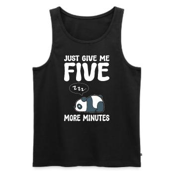 Lustiger Panda Schlafmütze - Männer Premium Bio Tank Top - Schwarz - Vorne - Michal (187cm)