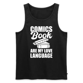 Comic -Buchliebhaber Comic -Künstler - Männer Premium Bio Tank Top - Schwarz - Vorne - Michal (187cm)