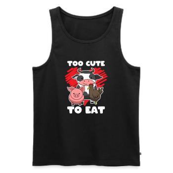 Tierliebhaber Vegetarier - Männer Premium Bio Tank Top - Schwarz - Vorne - AI Model Male 178 light (178cm)