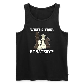 What's Your Strategy Schachspieler - Männer Premium Bio Tank Top - Schwarz - Vorne - Michal (187cm)