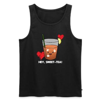 Hey Sweet-tea! Tee Barista - Männer Premium Bio Tank Top - Schwarz - Vorne - Michal (187cm)