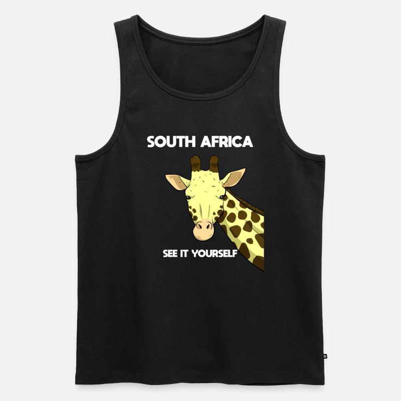 Südafrika Giraffe Reiseführer - Männer Premium Bio Tank Top - Schwarz