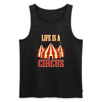 Life Is A Circus Komiker - Männer Premium Bio Tank Top - Schwarz - Vorne - AI Model Male 178 light (178cm)