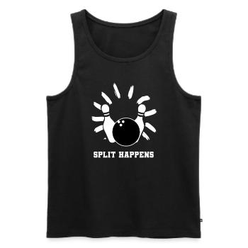 Split Happens Bowlingspieler - Männer Premium Bio Tank Top - Schwarz - Vorne - AI Model Male 178 light (178cm)