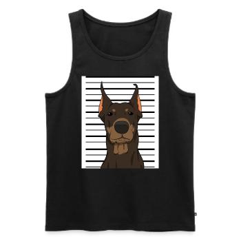 Doberman Mugshot Hundetrainer - Männer Premium Bio Tank Top - Schwarz - Vorne - Michal (187cm)
