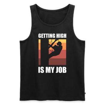 Getting High Is My Job Förster - Männer Premium Bio Tank Top - Schwarz - Vorne - Michal (187cm)