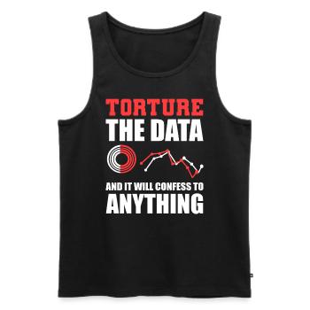 Torture The Data And It Will Confess To Anything - Männer Premium Bio Tank Top - Schwarz - Vorne - AI Model Male 178 light (178cm)