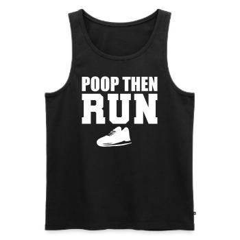 Poop Then Run Hürdenläufer - Männer Premium Bio Tank Top - Schwarz - Vorne - Michal (187cm)