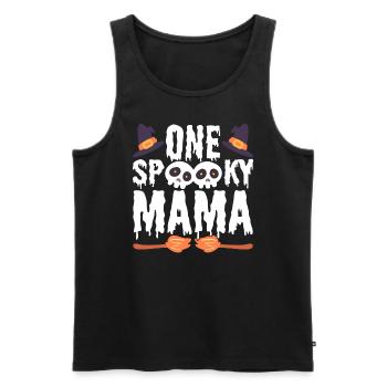 One Spooky Mama Halloween-Fan - Männer Premium Bio Tank Top - Schwarz - Vorne - Michal (187cm)