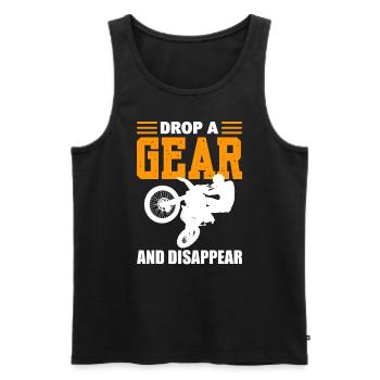 Drop A Gear And Disappear Motorradfahrer - Männer Premium Bio Tank Top - Schwarz - Vorne - Michal (187cm)