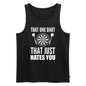That One Dart That Just Hates You Dart-Meister - Männer Premium Bio Tank Top - Schwarz - Vorne - AI Model Male 178 light (178cm)