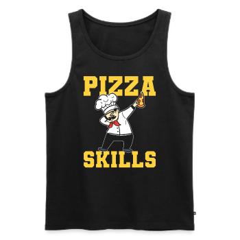 Pizza Skills Pizzabäcker - Männer Premium Bio Tank Top - Schwarz - Vorne - AI Model Male 178 light (178cm)