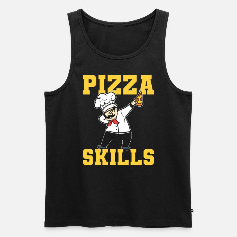 Pizza Skills Pizzabäcker - Männer Premium Bio Tank Top - Schwarz