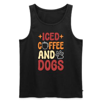 Ice Coffee And Dogs Kaffee-Barista - Männer Premium Bio Tank Top - Schwarz - Vorne - Michal (187cm)