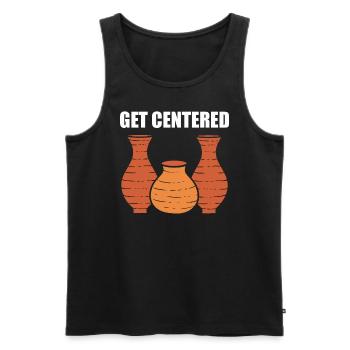 Get Centered Keramiker - Männer Premium Bio Tank Top - Schwarz - Vorne - AI Model Male 178 light (178cm)