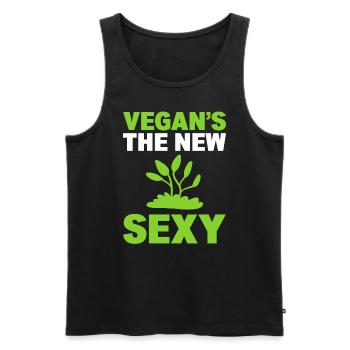 Lustige Veganer Vegan Aktivist - Männer Premium Bio Tank Top - Schwarz - Vorne - AI Model Male 178 light (178cm)