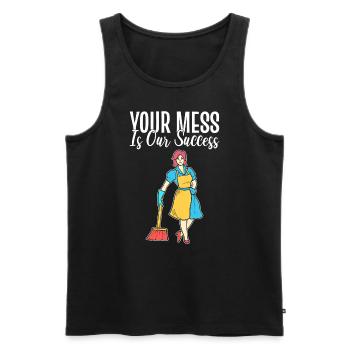 Lustiges Housekeeping Haushälterin - Männer Premium Bio Tank Top - Schwarz - Vorne - Michal (187cm)