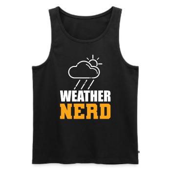 Weather Nerd Klimaforscher - Männer Premium Bio Tank Top - Schwarz - Vorne - Michal (187cm)