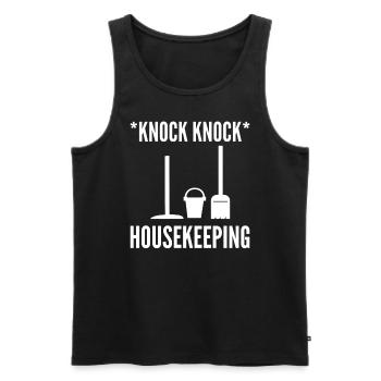 Lustiges Housekeeping Putzkraft - Männer Premium Bio Tank Top - Schwarz - Vorne - Michal (187cm)