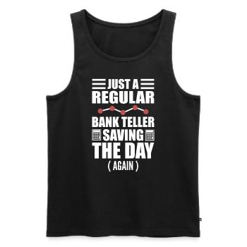 Lustiger Bankangestellter Bänker - Männer Premium Bio Tank Top - Schwarz - Vorne - Michal (187cm)