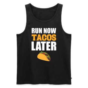 Run Now Tacos Later Taco-Liebhaber - Männer Premium Bio Tank Top - Schwarz - Vorne - Michal (187cm)