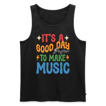 It's A Good Day To Make Music Musikdirektor - Männer Premium Bio Tank Top - Schwarz - Vorne - Michal (187cm)