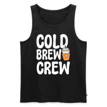 Cold Brew Crew Kellner an der Kaffeebar - Männer Premium Bio Tank Top - Schwarz - Vorne - Michal (187cm)