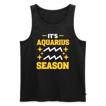 Sternzeichen-Saison Wassermann Sternzeichen-Fan - Männer Premium Bio Tank Top - Schwarz - Vorne - Michal (187cm)