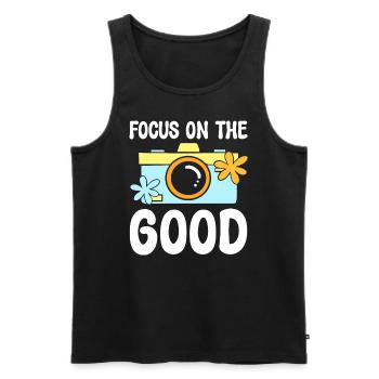 Focus On The Good Fotograf - Männer Premium Bio Tank Top - Schwarz - Vorne - Michal (187cm)