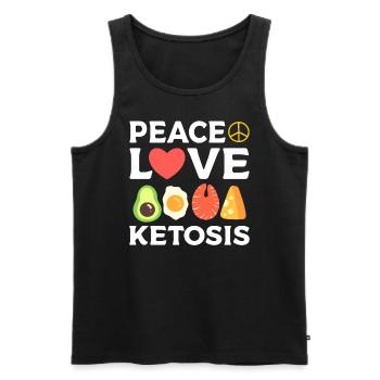 Peace Love Ketosis Fitness-Fanatiker - Männer Premium Bio Tank Top - Schwarz - Vorne - Michal (187cm)