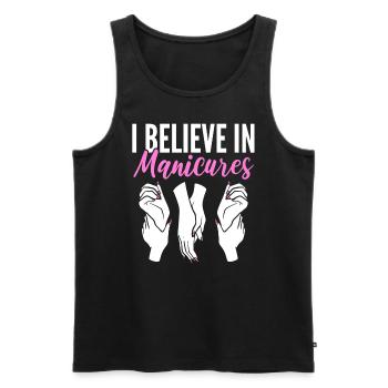 I Believe In Manicures Lizenzierter Manikürist - Männer Premium Bio Tank Top - Schwarz - Vorne - AI Model Male 178 light (178cm)