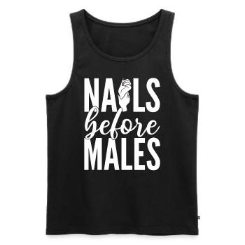 Nails Before Males Kosmetikerin - Männer Premium Bio Tank Top - Schwarz - Vorne - AI Model Male 178 light (178cm)