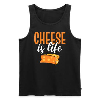 Cheese Is Life Käsemacher - Männer Premium Bio Tank Top - Schwarz - Vorne - Michal (187cm)