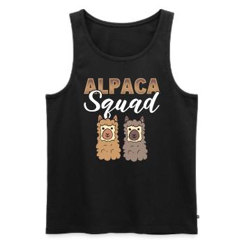 Alpaca Squad Viehzüchter - Männer Premium Bio Tank Top - Schwarz - Vorne - AI Model Male 178 light (178cm)