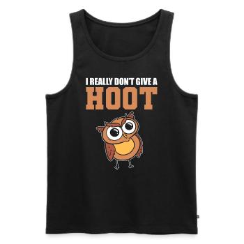 Lustige Eule Wildbiologe - Männer Premium Bio Tank Top - Schwarz - Vorne - Michal (187cm)