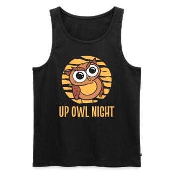 Up Owl Night Nachtschicht Krankenschwester - Männer Premium Bio Tank Top - Schwarz - Vorne - AI Model Male 178 light (178cm)