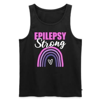 Epilepsy Strong Epilepsie-Krieger - Männer Premium Bio Tank Top - Schwarz - Vorne - AI Model Male 178 light (178cm)