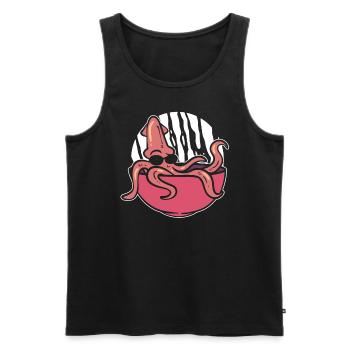 Lustiger Tintenfisch Fischer - Männer Premium Bio Tank Top - Schwarz - Vorne - Michal (187cm)