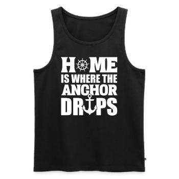 Home Is Where The Anchor Drops Bootsverwalter - Männer Premium Bio Tank Top - Schwarz - Vorne - AI Model Male 178 light (178cm)