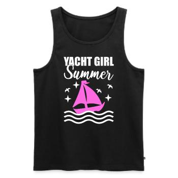 Yachtboot Bootsverwalter - Männer Premium Bio Tank Top - Schwarz - Vorne - AI Model Male 178 light (178cm)