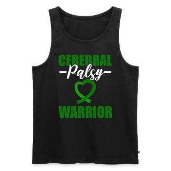 Cerebral Palsy Warrior Genetiker - Männer Premium Bio Tank Top - Schwarz - Vorne - Michal (187cm)