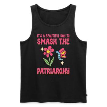 It's A Beautiful Day To Smash Patriarchy - Männer Premium Bio Tank Top - Schwarz - Vorne - AI Model Male 178 light (178cm)