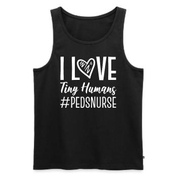 I Love Tiny Humans #pedsnurse Krankenschwester - Männer Premium Bio Tank Top - Schwarz - Vorne - Michal (187cm)
