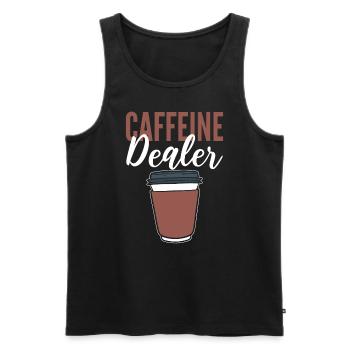 Caffeine Dealer Barista - Männer Premium Bio Tank Top - Schwarz - Vorne - AI Model Male 178 light (178cm)