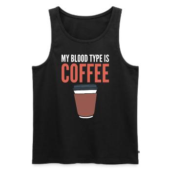 My Blood Type Is Coffee Kaffeesüchtiger - Männer Premium Bio Tank Top - Schwarz - Vorne - Michal (187cm)