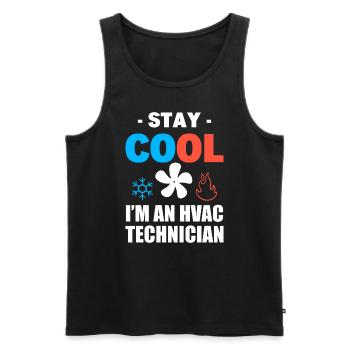 Lustiger HVAC-Techniker Klimatechniker - Männer Premium Bio Tank Top - Schwarz - Vorne - Michal (187cm)