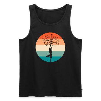 Yoga-Meditation Meditationstrainer - Männer Premium Bio Tank Top - Schwarz - Vorne - Michal (187cm)