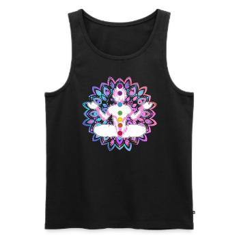Chakra-Heilung Zen-Praktizierender - Männer Premium Bio Tank Top - Schwarz - Vorne - Michal (187cm)